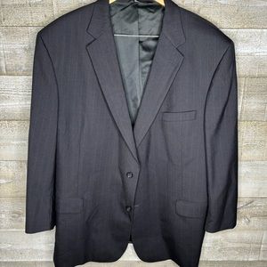 Jos A. Bank 100% wool mens grey pinstripe blazer jacket 50RG